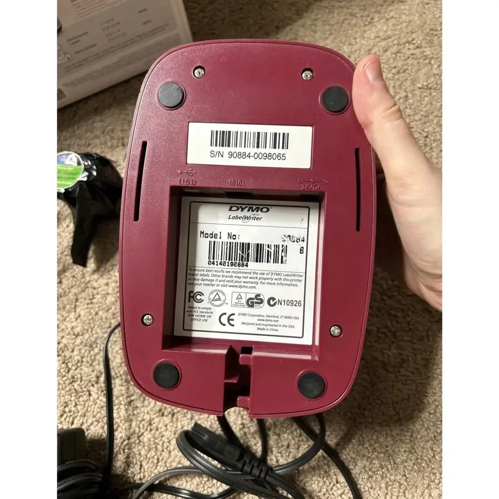 Dymo LabelWriter 330 Turbo Maroon & Silver Thermal Label Printer Working USB